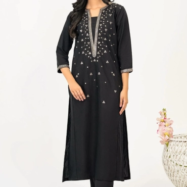 Raw Silk Shirt-Embroidered (Pret)x-small only