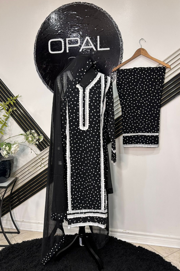 Black & White Printed & Embroidered