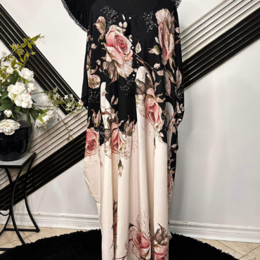 Elegant Floral Printed Kaftan – Premium Georgette Fabric