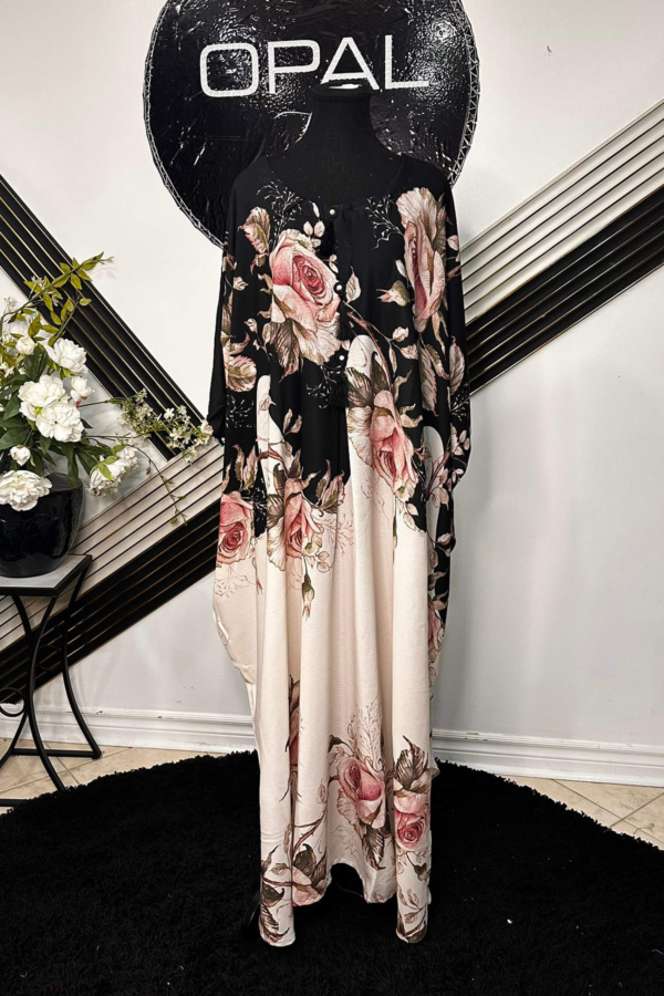 Elegant Floral Printed Kaftan – Premium Georgette Fabric