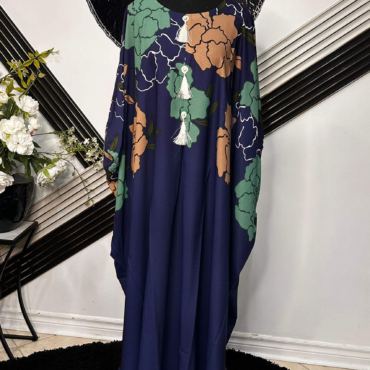 Elegant Floral Printed Kaftan – Premium Georgette Fabric