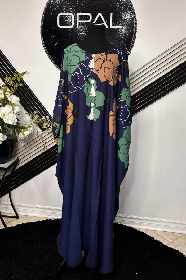 Elegant Floral Printed Kaftan – Premium Georgette Fabric