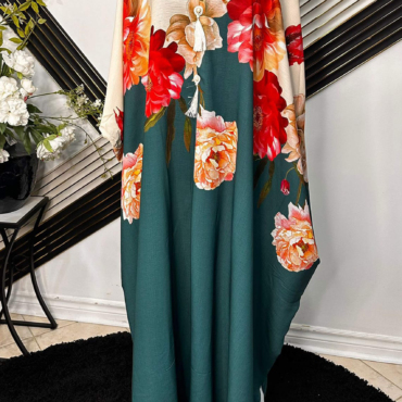 Elegant Floral Printed Kaftan – Premium Georgette Fabric