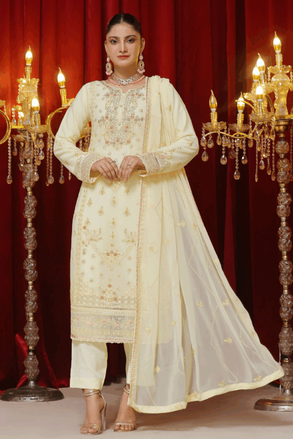 FARIA Launching New Stitched 3 Piece Embroidered Luxury Embroidered Chiffon Collection