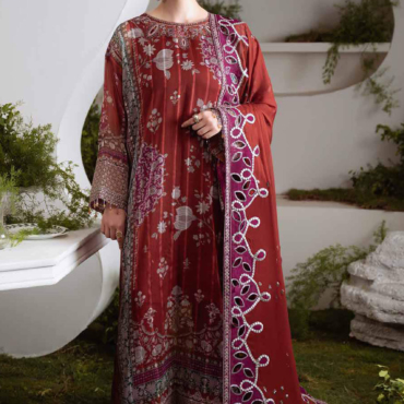 Maroon Embroidered Luxury Ensemble