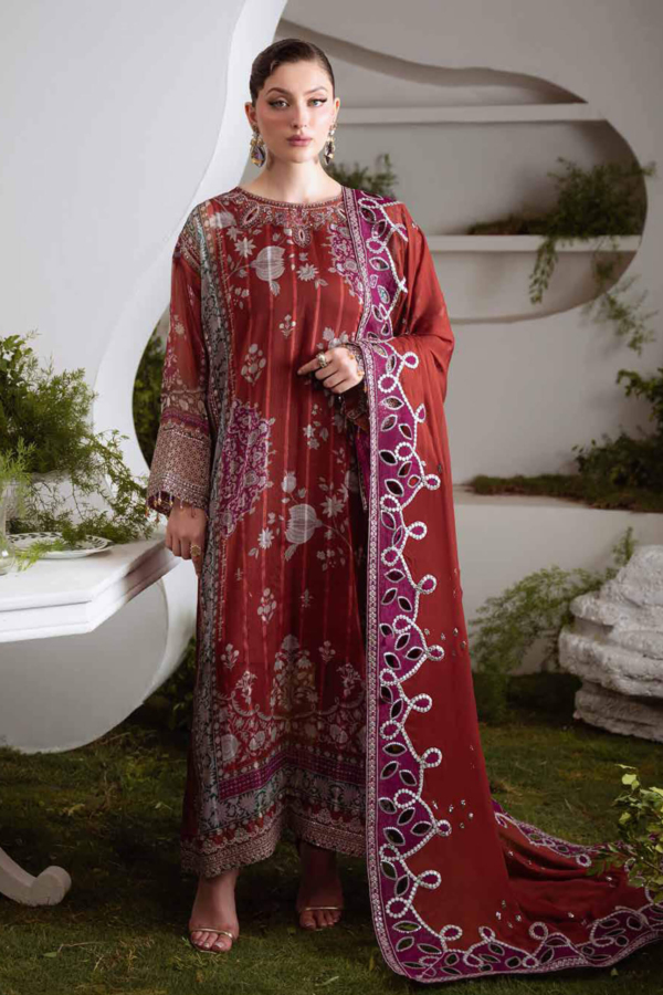 Maroon Embroidered Luxury Ensemble