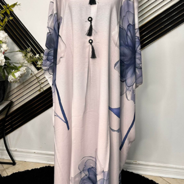 Elegant Floral Printed Kaftan – Premium Georgette Fabric