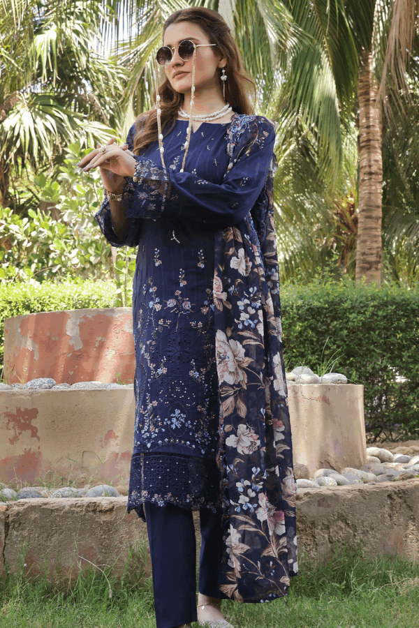 Silvana – Ready-To-Wear 3-Piece Premium Heavy Chiken-Kari Embroidered Bana Dora Lawn Collection