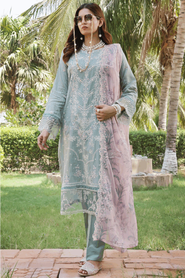 Silvana – Ready-To-Wear 3-Piece Premium Heavy Chiken-Kari Embroidered Bana Dora Lawn Collection