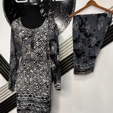Elegant 2-Piece Printed Casual Wear Suit