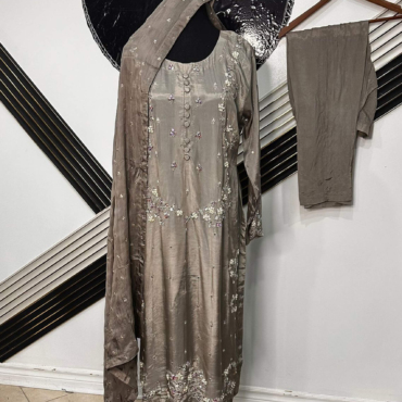 Embroidered Sheesha silk