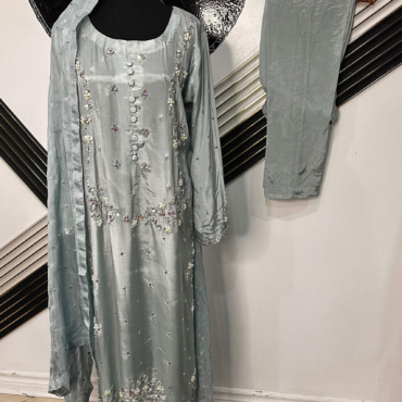 Embroidered Sheesha silk