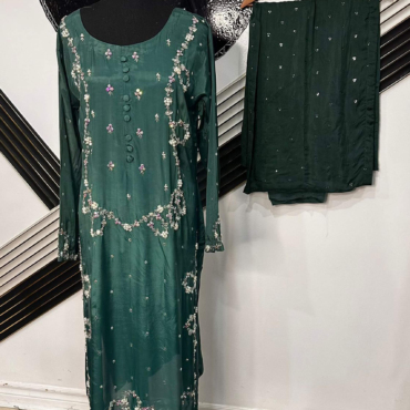 Stylish Silk Embroidered Dress