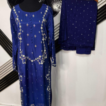 Stylish Silk Embroidered Dress